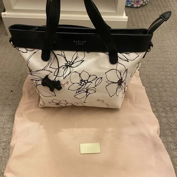 Radley London Black and White Floral Tote - Picture 1 of 8